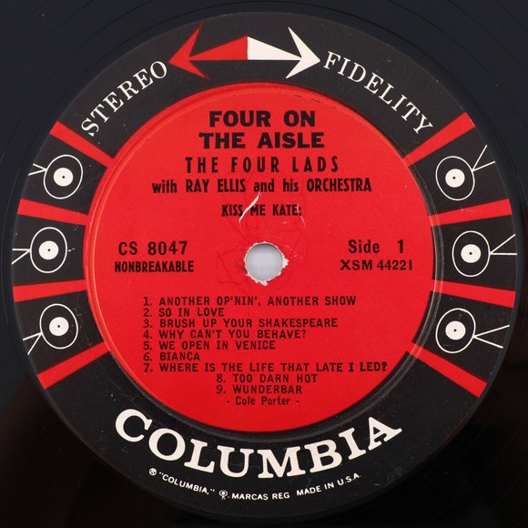 Ray Ellis The Four Lads Sing: Four On The Aisle 1958 12" LP Record CS 8047 6-Eye - Picture 10 of 16